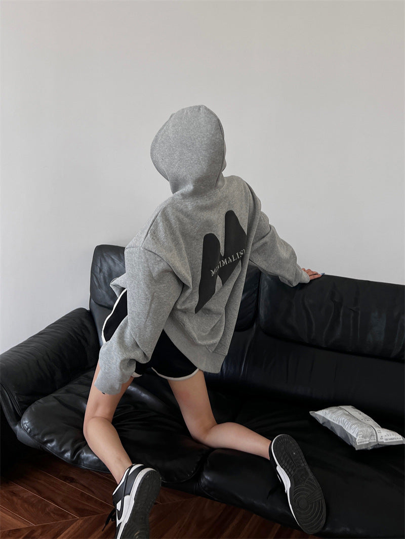 Logo Graphic Fleece Lined Hoodie - fairypeony