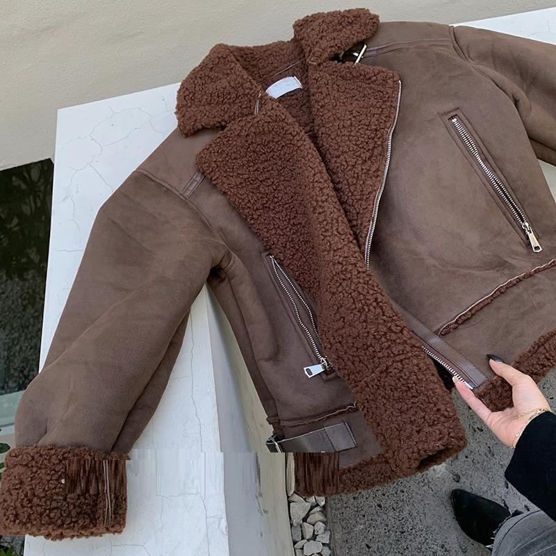 Lamb Wool Suede Velvet Jacket, , women clothing, lamb-wool-suede-velvet-jacket, , fairypeony