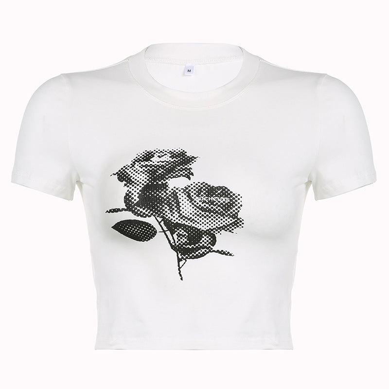 Floral Print Y2K Crop Top - fairypeony