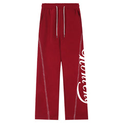 Stitch Design Logo Baggy Sweatpants - fairypeony