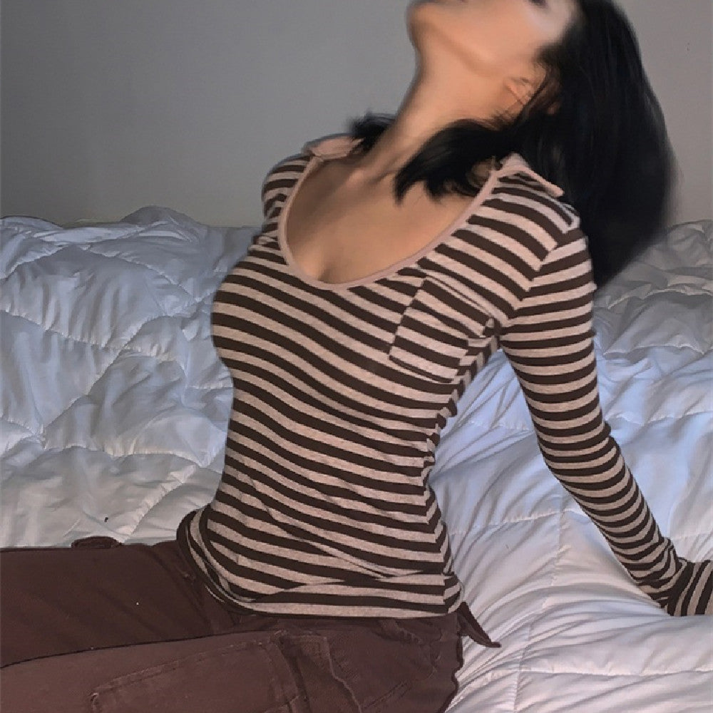 Vintage Striped Long Sleeve Tee - fairypeony