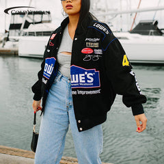 Logo Graphic Color Block Moto Jacket, , women clothing, logo-graphic-color-block-moto-jacket-1, , fairypeony