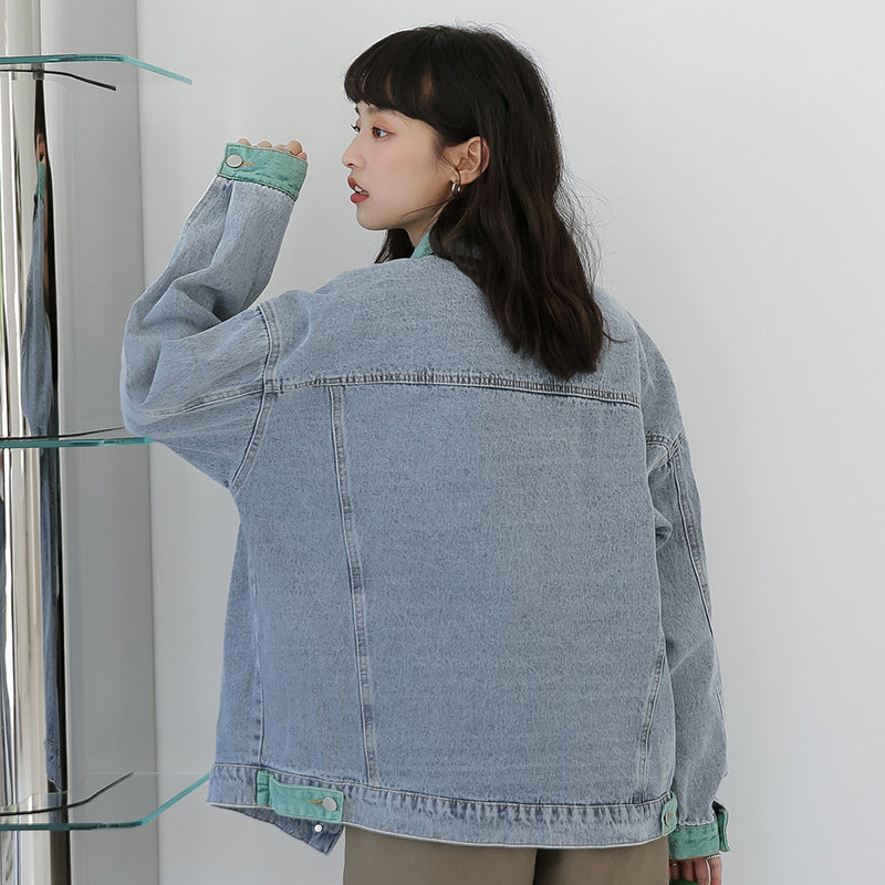Lined Button Up Denim Jacket, , women clothing, lined-button-up-denim-jacket, , fairypeony