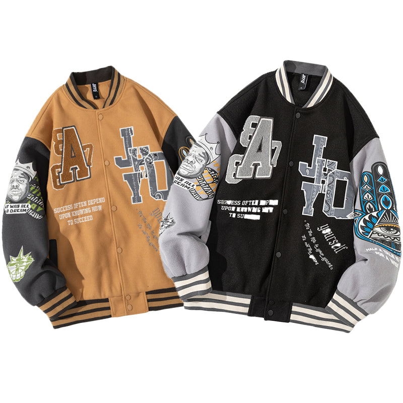 Vintage Patchwork Varsity Jacket, , women clothing, vintage-patchwork-varsity-jacket-1, , fairypeony