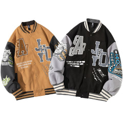 Vintage Patchwork Varsity Jacket, , women clothing, vintage-patchwork-varsity-jacket-1, , fairypeony