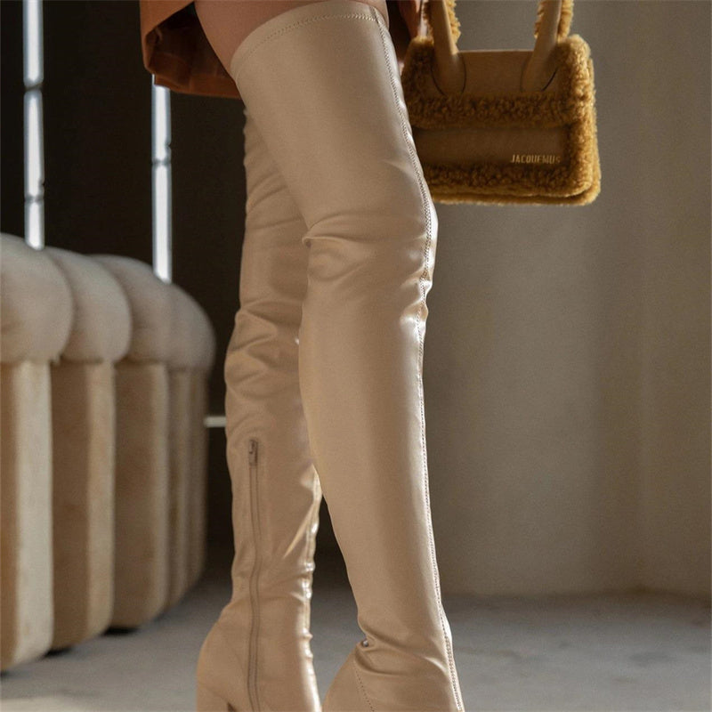Platform Banquet Over Knee Boots, , women clothing, platform-banquet-over-knee-boots, , fairypeony
