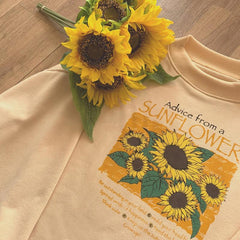 Sunflower Field Vintage Sweatshirt, , women clothing, sunflower-vintage-sweatshirt, advice, field, sunflower, sweatshirt, yellow, fairypeony