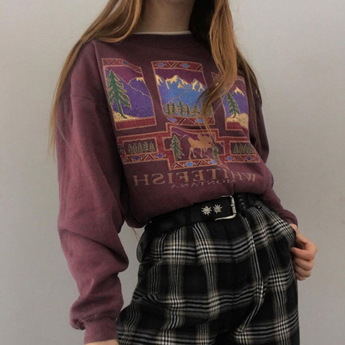 Whitefish Montana Sweatshirt, , women clothing, whitefish-montana-sweatshirt, L, M, purple, S, vintage, fairypeony