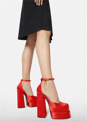 High-heeled Double-layer Satin Square Toe Hollow Sandals, , women clothing, high-heeled-double-layer-satin-square-toe-hollow-sandals, , fairypeony