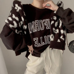 Crew Neck Letters Graphic Sweatshirt, , women clothing, crew-neck-letters-graphic-sweatshirt, , fairypeony