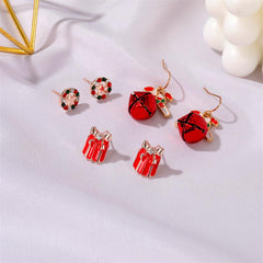 Christmas Three-Piece Santa Claus Bell Earrings, , women clothing, christmas-three-piece-santa-claus-bell-earrings, , fairypeony