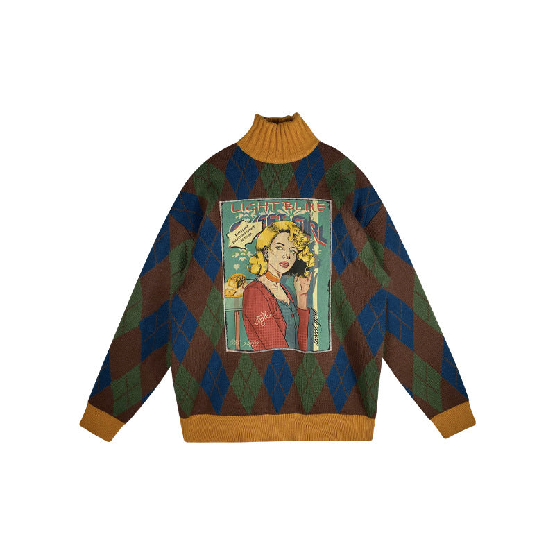 Y2K Harajuku Turtleneck Knit Oversize Warm Long Sweater, , women clothing, y2k-harajuku-turtleneck-knit-oversize-warm-long-sweater, , fairypeony