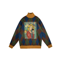 Y2K Harajuku Turtleneck Knit Oversize Warm Long Sweater, , women clothing, y2k-harajuku-turtleneck-knit-oversize-warm-long-sweater, , fairypeony