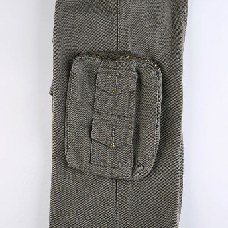 Vintage Pocket Patch Cargo Jeans, , women clothing, vintage-pocket-patch-cargo-jeans, grey, fairypeony