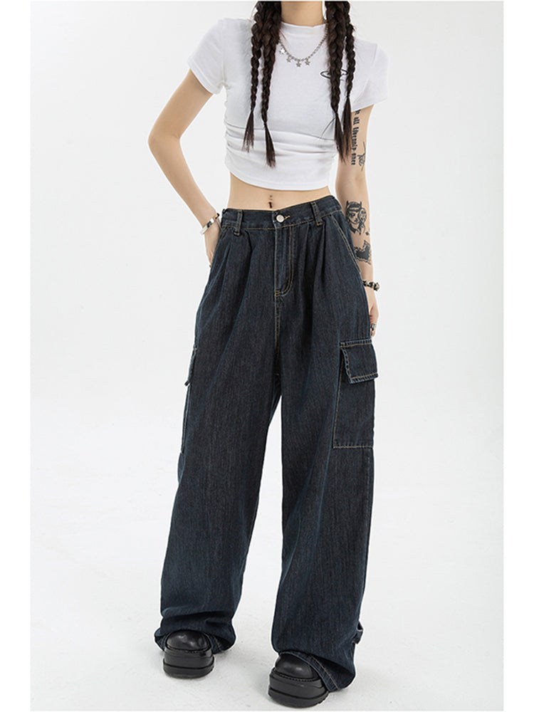 Vintage Punk Baggy Cargo Jeans - fairypeony