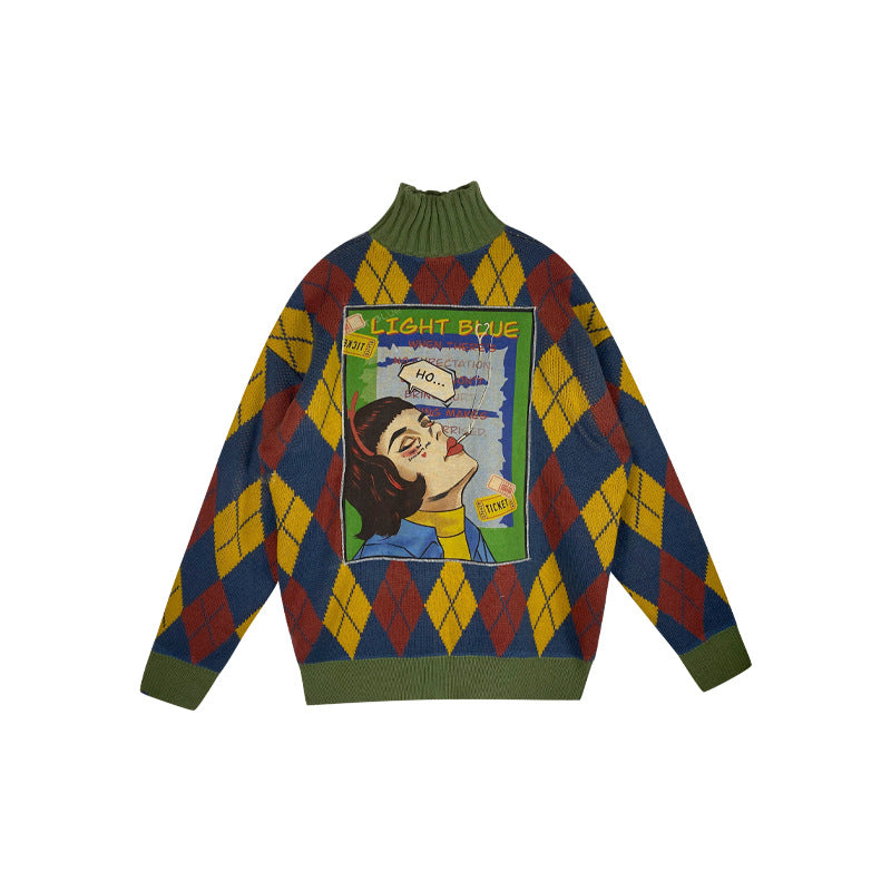 Y2K Harajuku Turtleneck Knit Oversize Warm Long Sweater, , women clothing, y2k-harajuku-turtleneck-knit-oversize-warm-long-sweater, , fairypeony