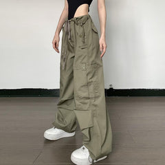 Vintage Pocket Parachute Cargo Pants - fairypeony