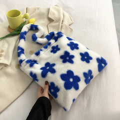 Contrast Plush Large Capacity Shoulder Bag, , women clothing, contrast-plush-large-capacity-shoulder-bag, , fairypeony