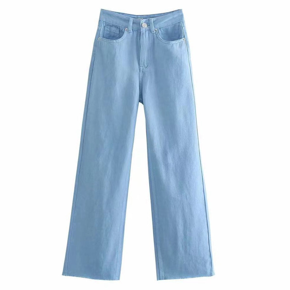High-waist All-match Straight-leg Mopping Pants, , women clothing, high-waist-all-match-straight-leg-mopping-pants, , fairypeony