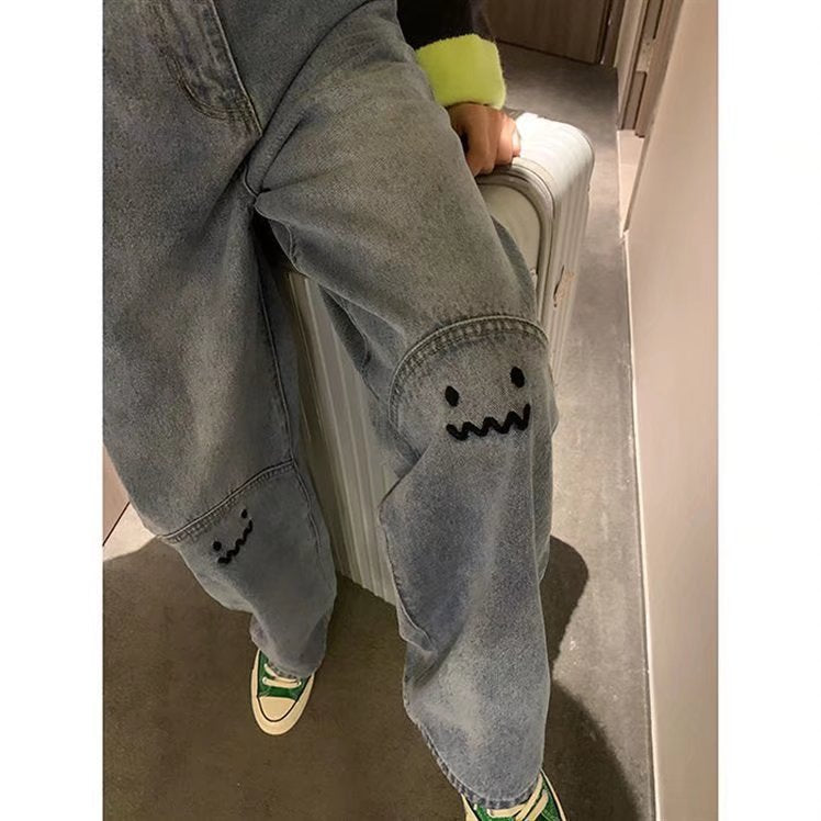 Straight High Waist Wide Leg Jeans, , women clothing, straight-high-waist-wide-leg-jeans, , fairypeony