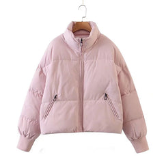 Stand-up Collar Zipper Pocket Padded Jacket, , women clothing, stand-up-collar-zipper-pocket-padded-jacket, , fairypeony