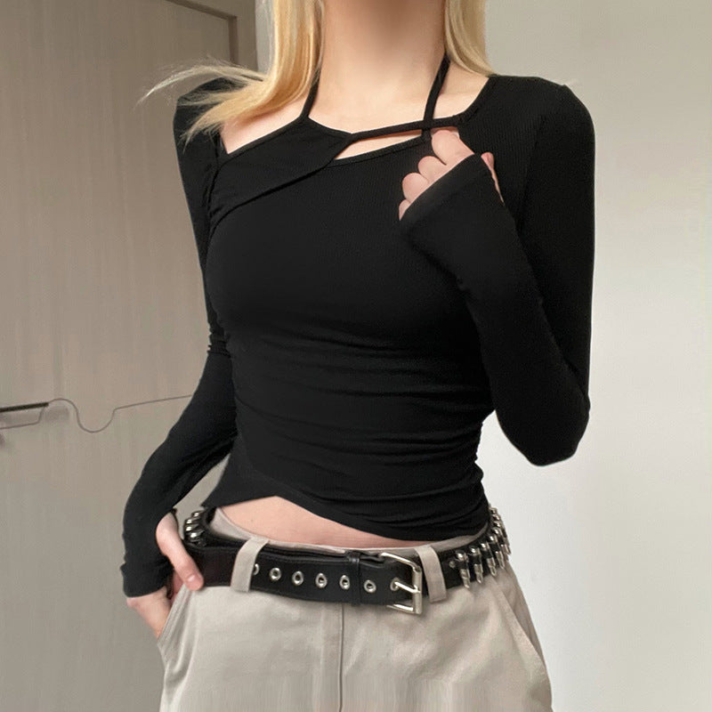 Patchwork Long Sleeve Crop Top - fairypeony