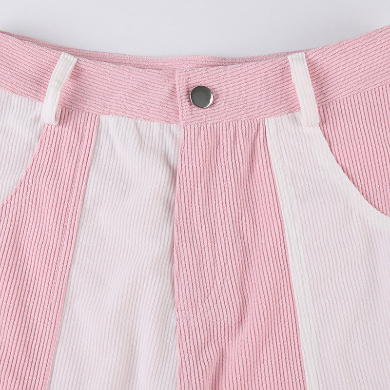 Patchwork Corduroy 90s Cargo Pants - fairypeony