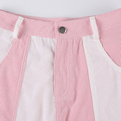 Patchwork Corduroy 90s Cargo Pants - fairypeony