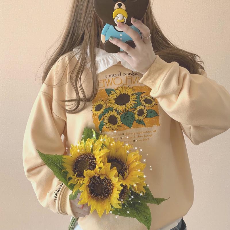 Sunflower Field Vintage Sweatshirt, , women clothing, sunflower-vintage-sweatshirt, advice, field, sunflower, sweatshirt, yellow, fairypeony