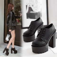 Super high heel thick round shoes, , women clothing, super-high-heel-thick-round-shoes, , fairypeony