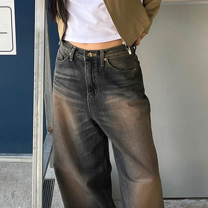 Faded Wash Baggy Boyfriend Jeans - fairypeony