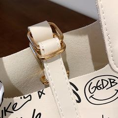 Cartoon Print Silk Scarf Bucket Bag, , women clothing, cartoon-print-silk-scarf-bucket-bag, , fairypeony