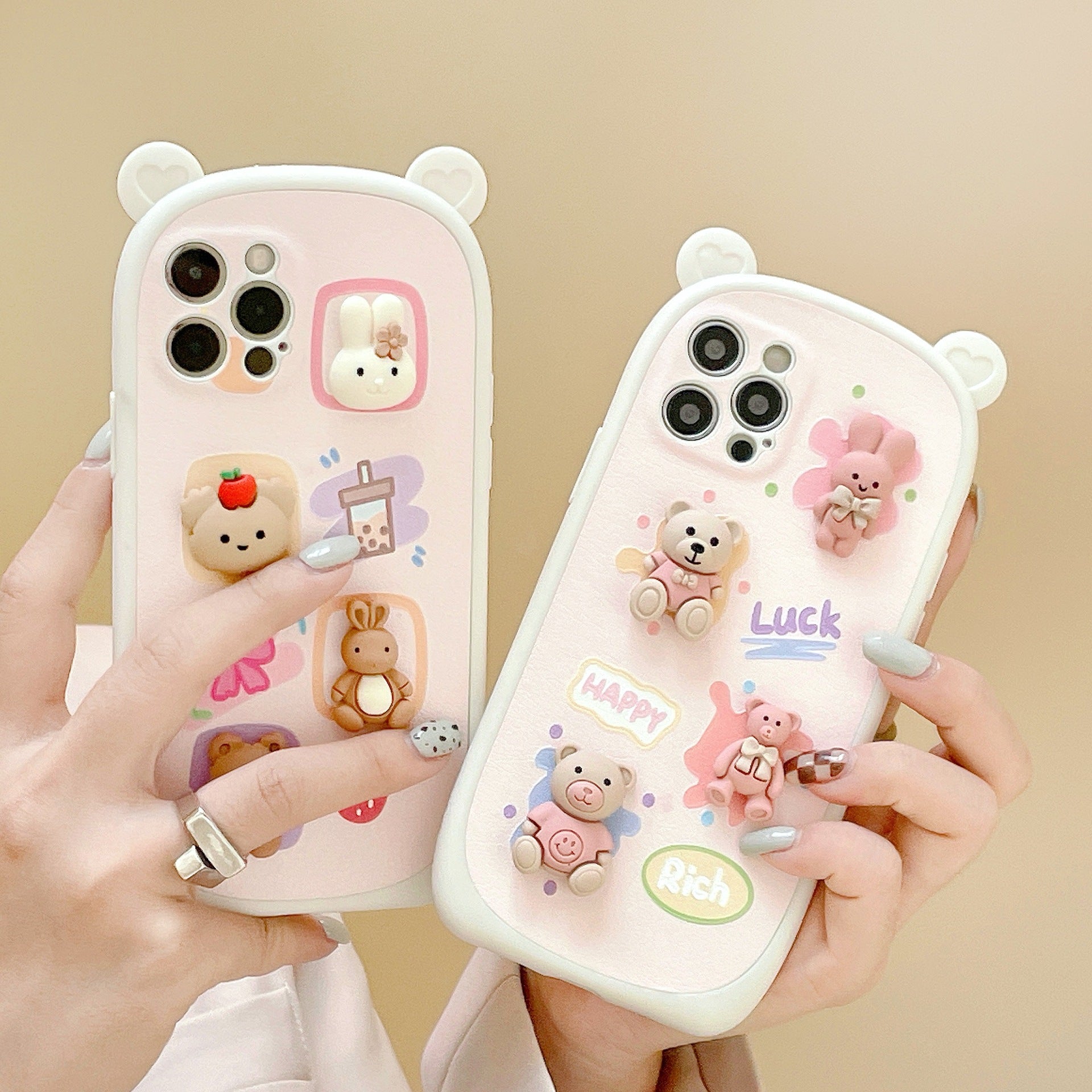 Dimensional Bear Phone Case, , women clothing, dimensional-bear-phone-case, bears, fairypeony