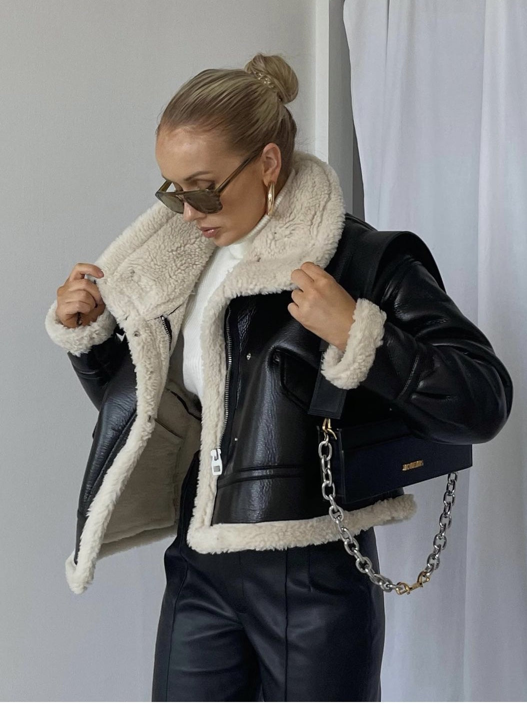 Retro Motorcycle Jacket, , women clothing, retro-motorcycle-jacket, black, fairypeony