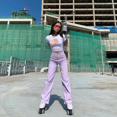 Summer Sweetness Lavender Straight Leg Jeans, , women clothing, summer-sweetness-lavender-straight-leg-jeans, , fairypeony