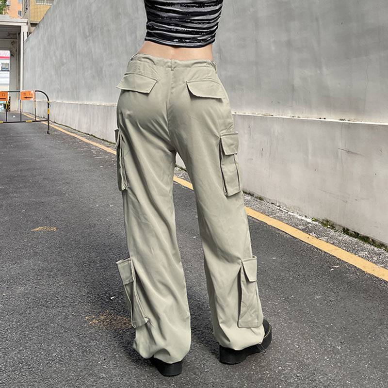 Ruched Pocket Detail Parachute Cargo Pants - fairypeony