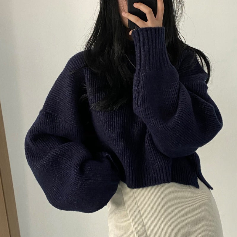 Dark Academia Oversized Crochet Knit Sweater | fairypeony