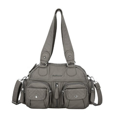 Solid Color Cargo Messenger Bag - fairypeony