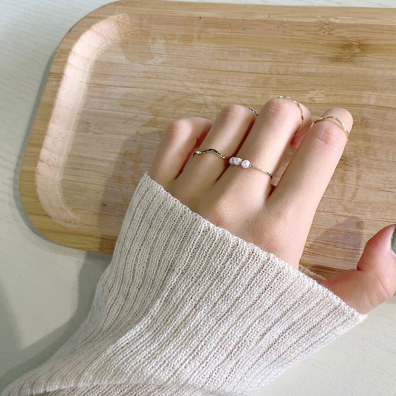 Simple Wavy Ring Five-Piece Set, , women clothing, simple-wavy-ring-five-piece-set, , fairypeony