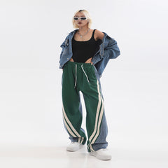 Patchwork Striped Baggy Boyfriend Jeans - fairypeony