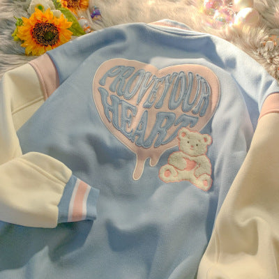 Prove Your Heart Varsity Jacket, , women clothing, prove-your-heart-varsity-jacket, , fairypeony