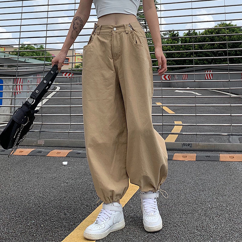 Baggy Parachute Cargo Pants - fairypeony