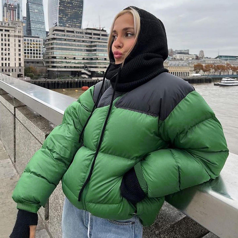 Color Block Zip Up Puffer Jacket, , women clothing, color-block-zip-up-puffer-jacket, , fairypeony