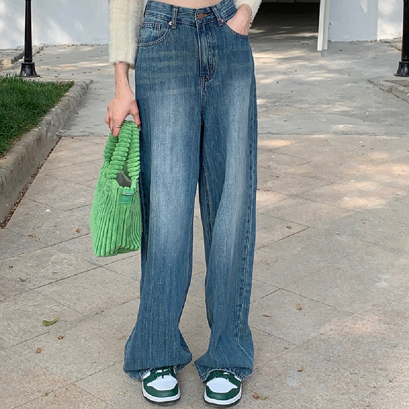 Faded Denim Baggy Boyfriend Jeans - fairypeony