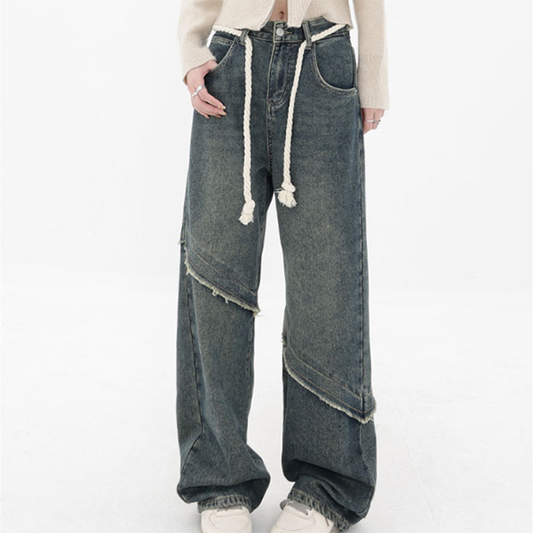 Fray Trim Vintage Boyfriend Jeans - fairypeony