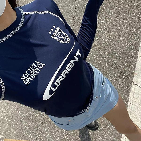 Logo Print Stitch Detail Crop Top - fairypeony