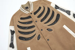 Skeleton Graphic Oversized Varsity Jacket, , women clothing, skeleton-graphic-oversized-varsity-jacket, , fairypeony
