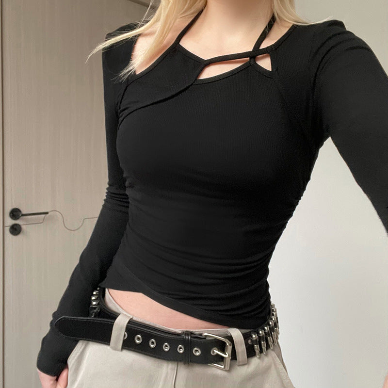 Patchwork Long Sleeve Crop Top - fairypeony