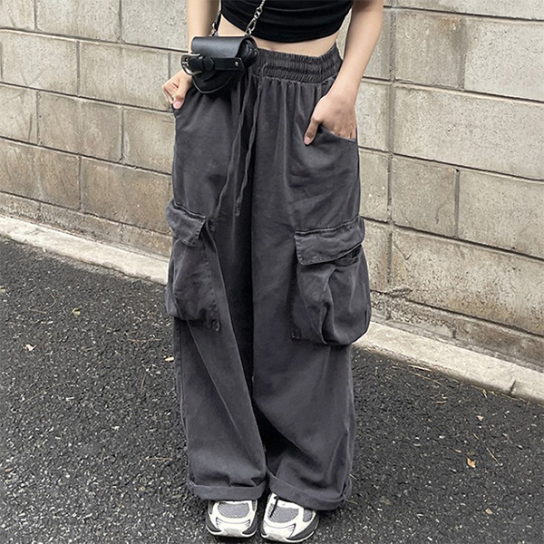 Pocket Detail Vintage Baggy Cargo Jeans - fairypeony