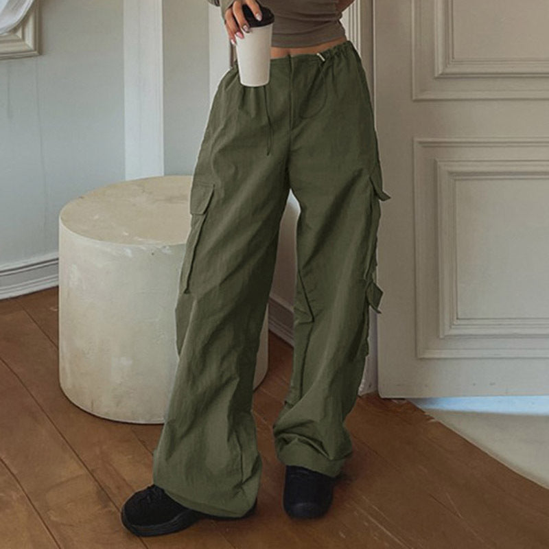 Ruched Parachute Baggy Cargo Pants - fairypeony